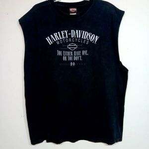 🌞 Harley Davidson Vintage Las Vegas distressed tee cutoff sleeves XXL